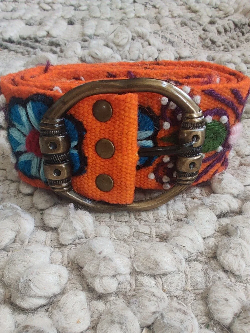 Orange Floral Embroidered Belt Fits Sizes 0-6
